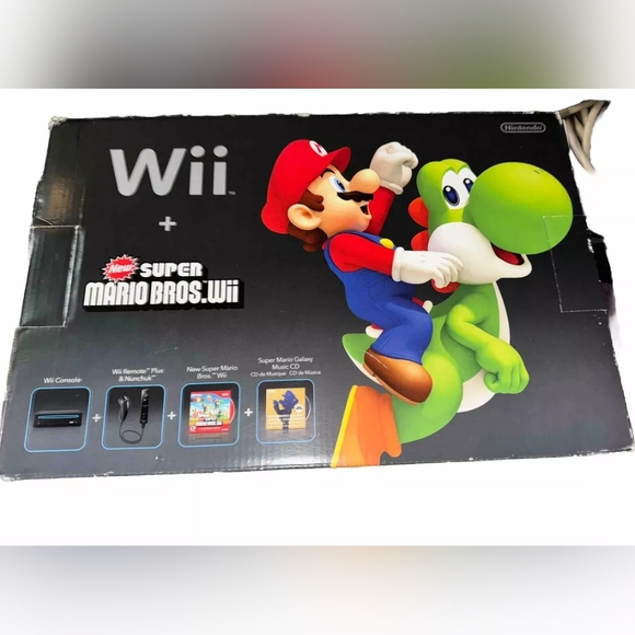 Black Nintendo Wii New Super Mario Wii Version (Black) - Main Image
